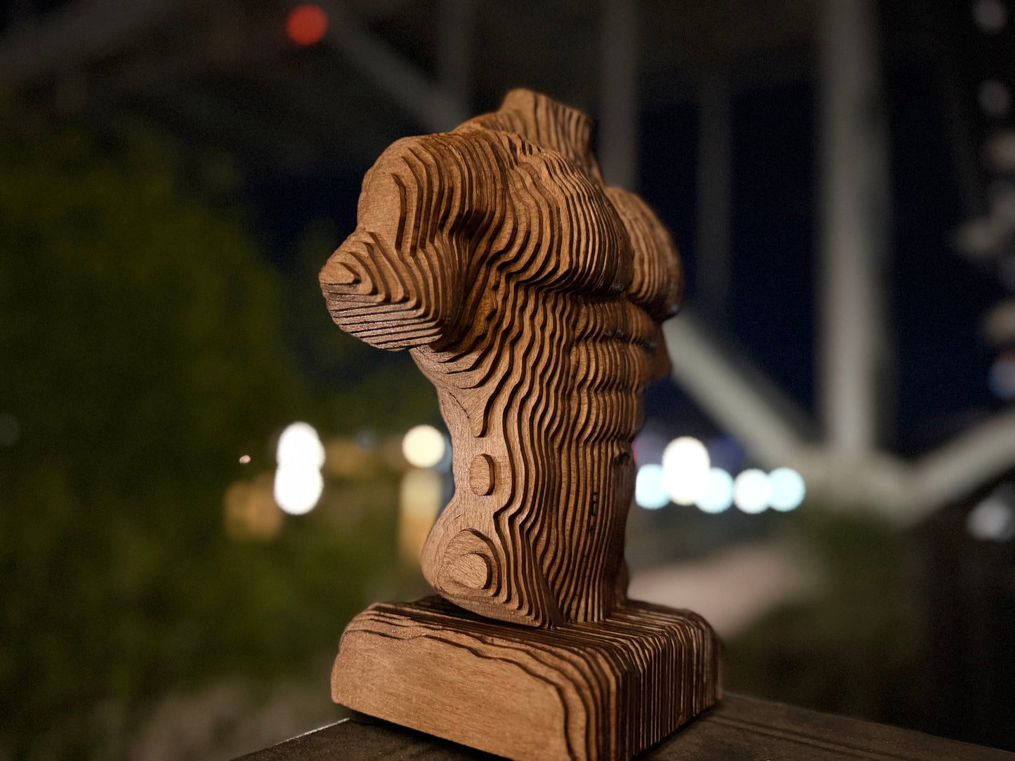 Handmade Layered Wood Torso Sculpture -
11.5" Modern Decor