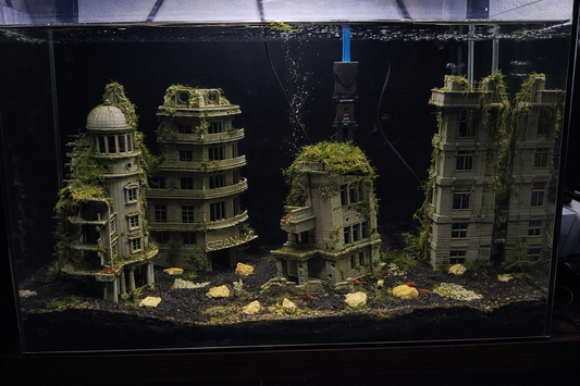 Submerged Ruins Aquarium Decor Set – 3D Printed Lost City (10 Gallon Ready)