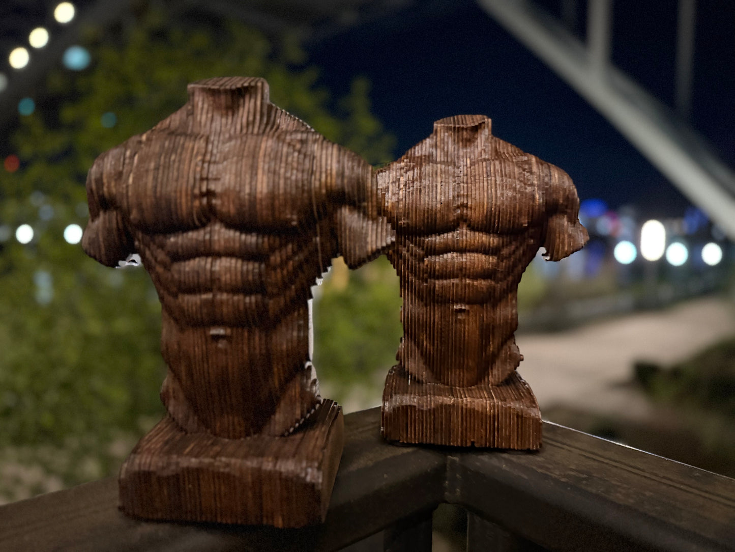 Handmade Layered Wood Torso Sculpture -
11.5" Modern Decor