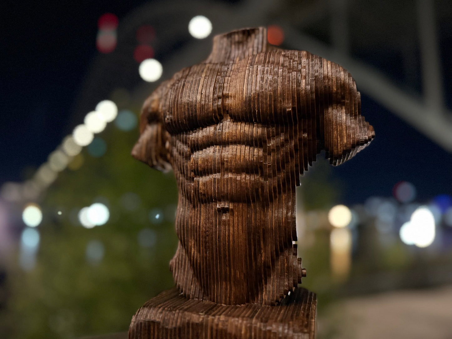 Handmade Layered Wood Torso Sculpture -
11.5" Modern Decor
