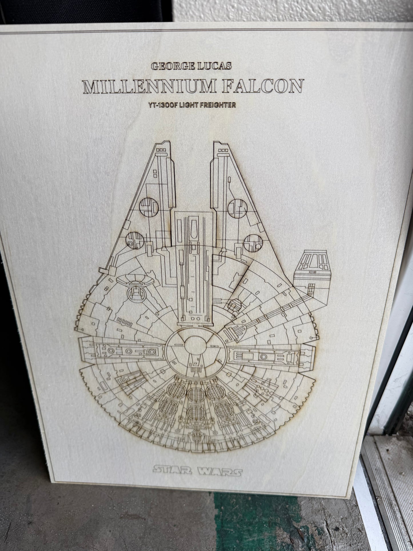 Millennium Falcon Laser Engraved￼