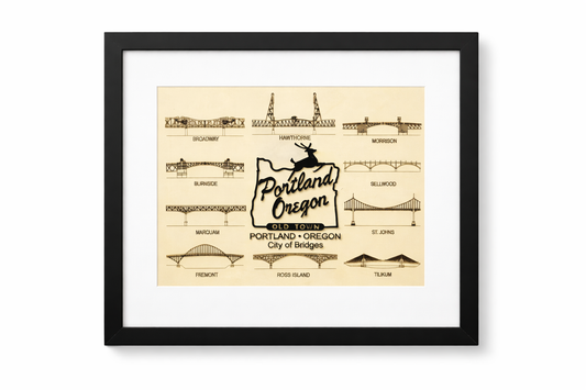 Portland Bridges Framed