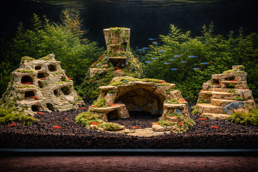 Modular Shrimp Habitat System - Moss Covered
Aquarium Caves (Set of 4)